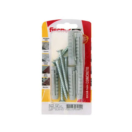 Bucha Nylon SX-10 com 5 Peças e Parafuso Cabeça Chata Fischer