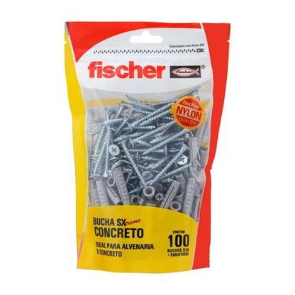 Bucha Nylon SX 8 Fischer com 100 Peças