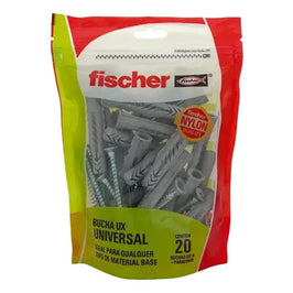 Bucha Nylon UX-10 Suporte 20 Parafuso Cabeça Chata Fischer