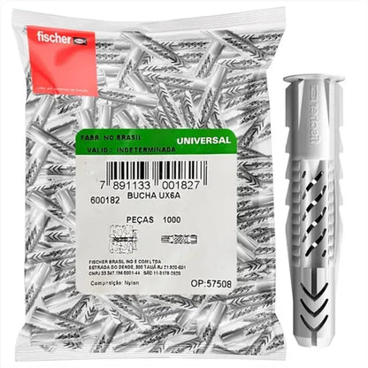 Bucha Nylon UX 6A com 1000 Peças Fischer
