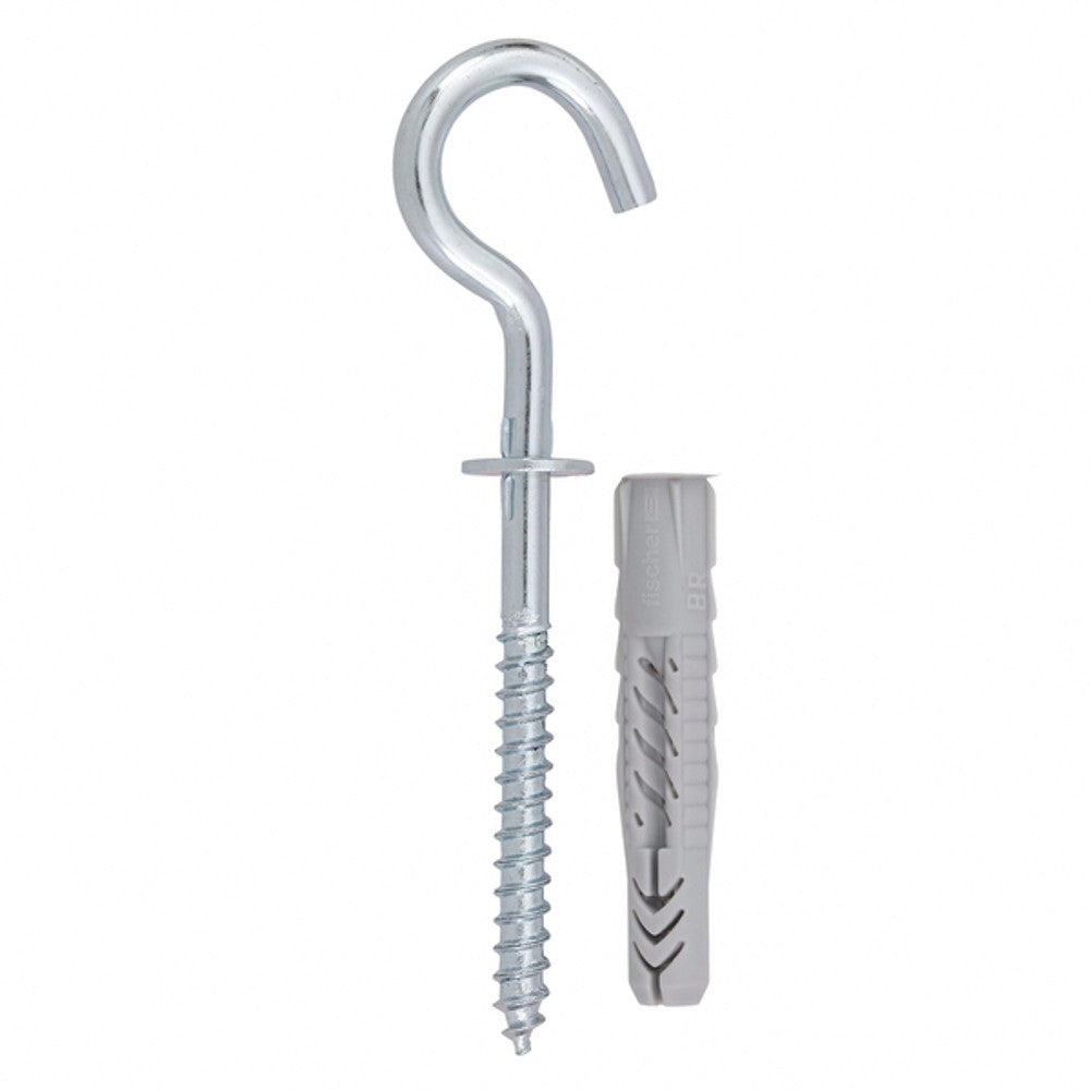 Bucha Nylon UX 8A com 2 Peças Ganchos Fischer