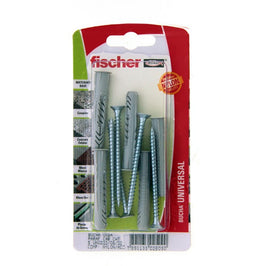 Bucha Nylon UX 8A com 5 Peças e Parafuso Fischer