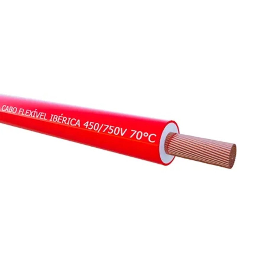CABO FLEXIVEL 750V 0,50MM VERMELHO DIVIDIDO