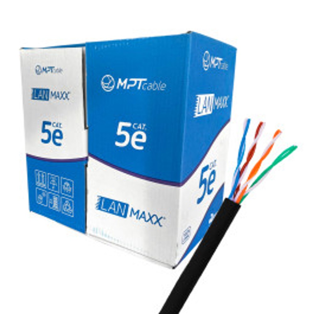 CABO UTP CAT5E 24X4P CM PRETO INTERNO EXTERNO 305 METROS MPT