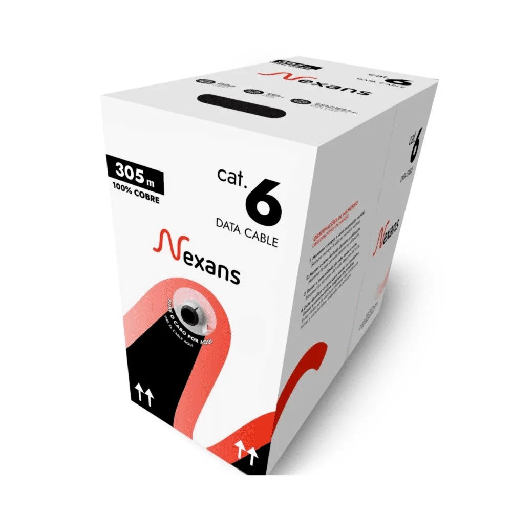 CABO UTP CAT6 23X4P CM VERMELHO COM 305 METROS NEXANS