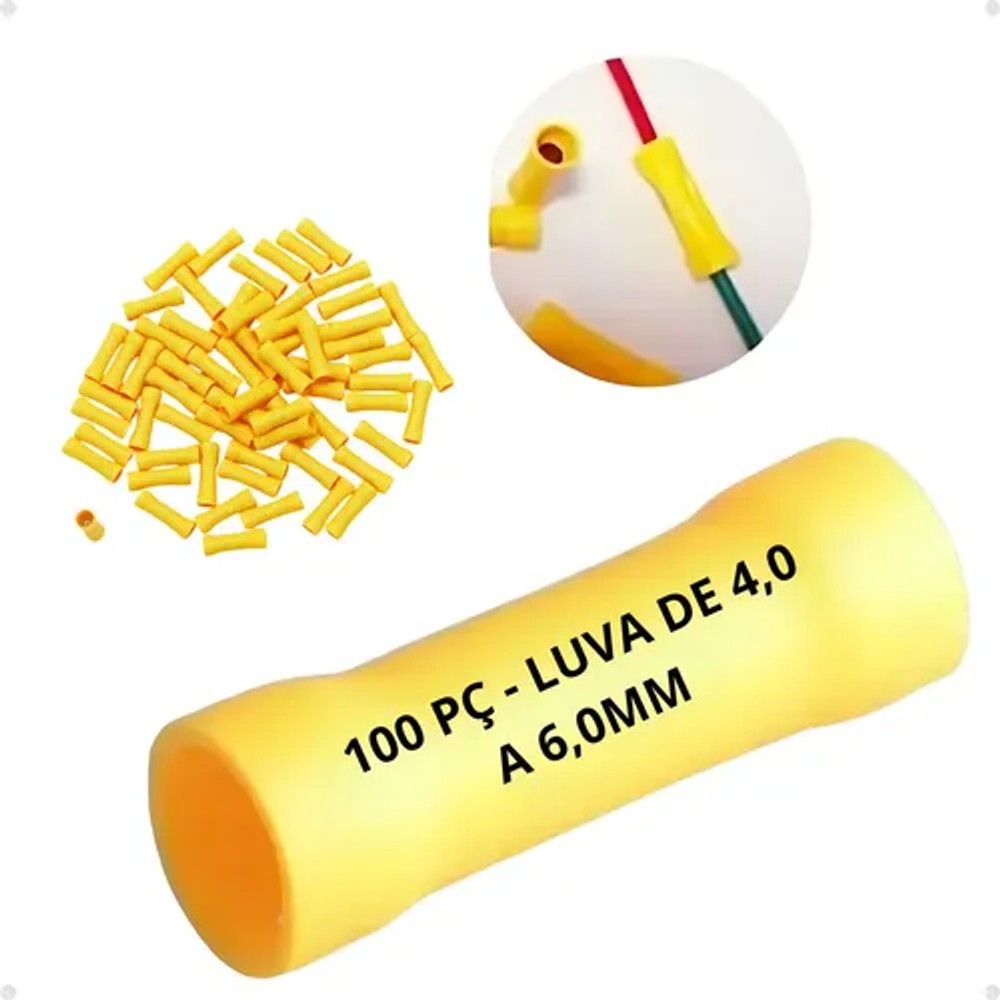 CONECTOR ELETRICO 2,5 - 4,0MM AMARELO COM 100 PECAS