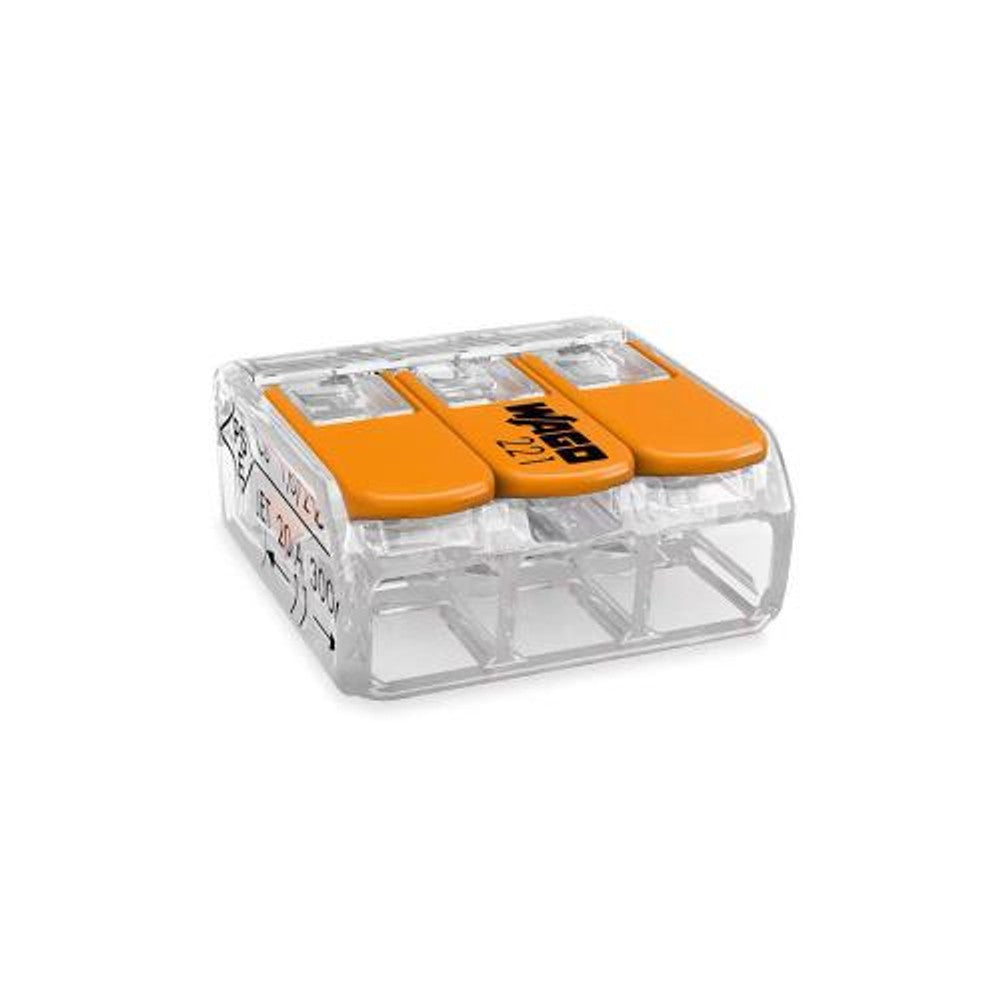 CONECTOR EMENDA 3 POLOS 4MM 221413 WAGO