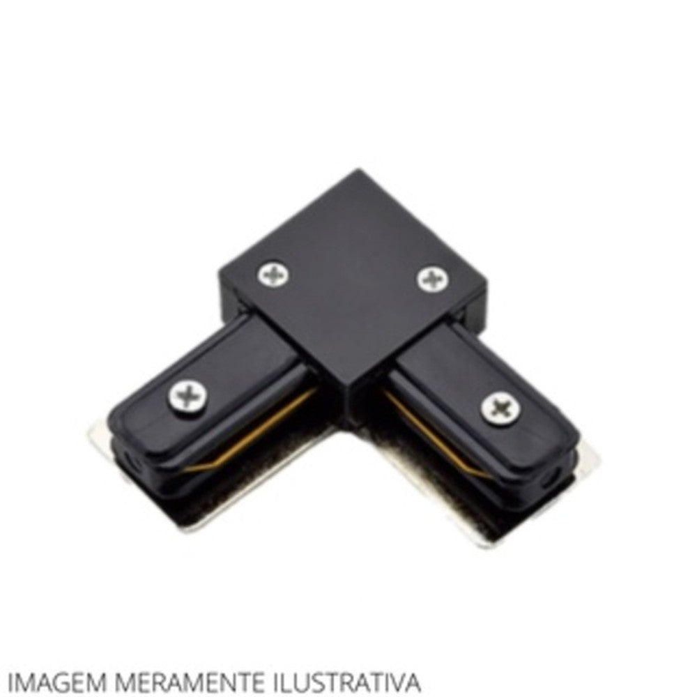CONECTOR L PARA TRILHO SOBREPOR LM943 PRETO