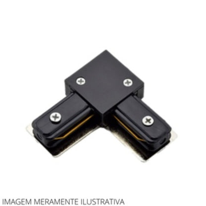 CONECTOR L PARA TRILHO SOBREPOR LM943 PRETO