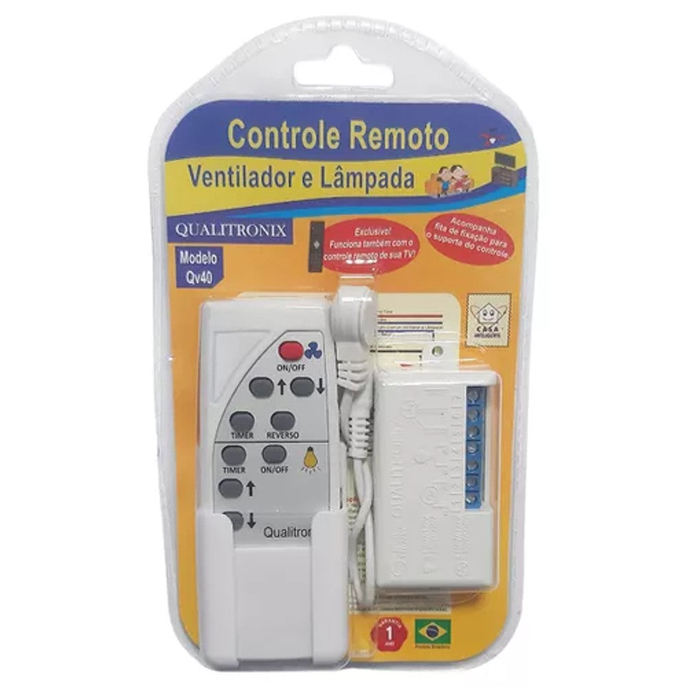 CONTROLE REMOTO VENTILADOR E LAMPADA QV40 QUALITRON