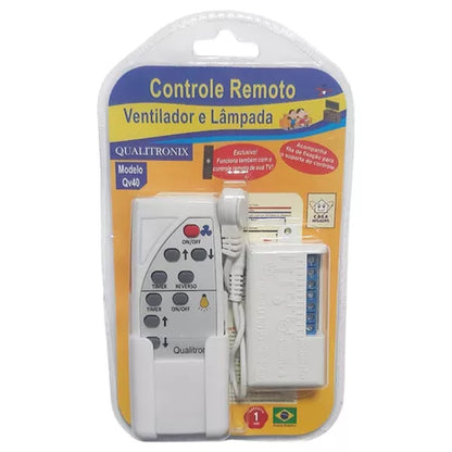 CONTROLE REMOTO VENTILADOR E LAMPADA QV40 QUALITRON