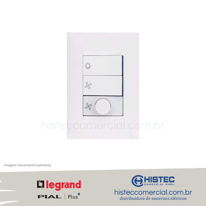 CONTROLE VENTILADOR 2X4 BIVOLT COM PLACA PLUS LEGRAND