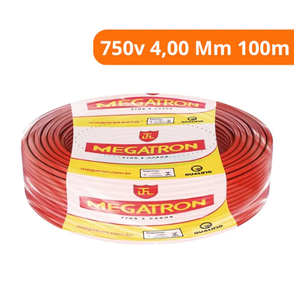 Cabo Flexível 750V 4,00MM Vermelho Megatron