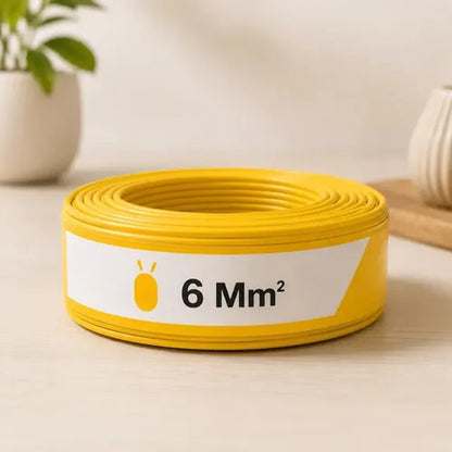Cabo Flexível 750V 6,00MM Amarelo Com 100 Metros