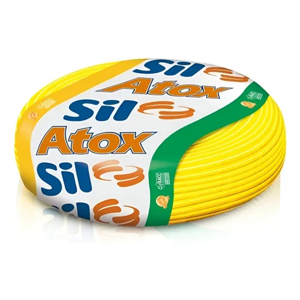 Cabo Flexível Atox 750V 4,0mm Amarelo Com 100 Metros