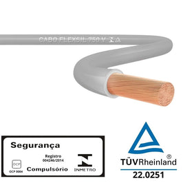 Cabo Flexível Atox 750V 4,0mm Cinza com 100m Sil