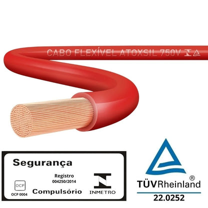 Cabo Flexível Atox Sil 750V 2,5mm Vermelho 100m