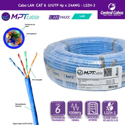 Cabo UTP CAT6 23X4P CM Azul MPT