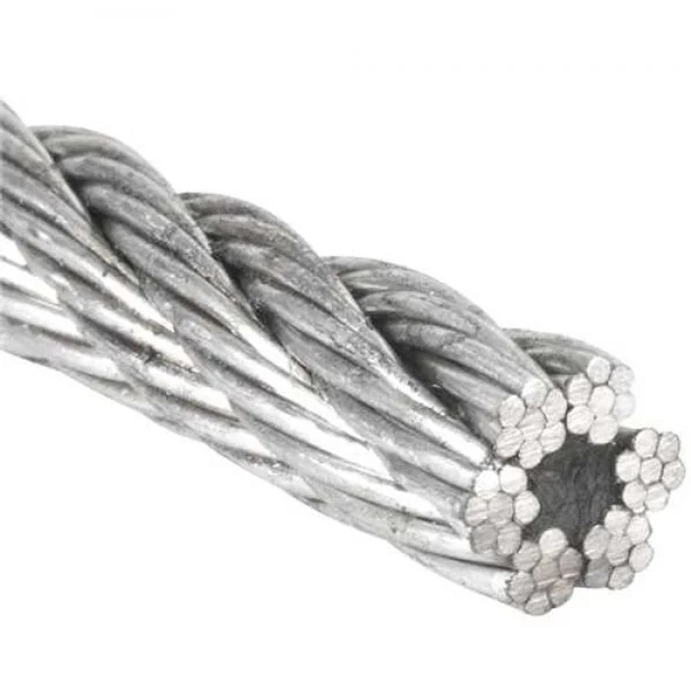 Cabo de Aço Galvanizado 6 X 7 Alma de Fibra 3/16 Carbografite