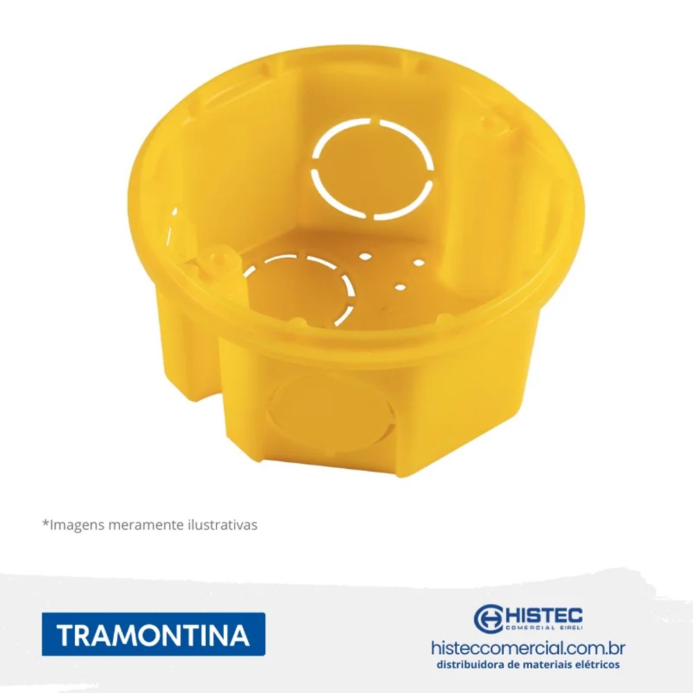 Caixa Passagem PVC 3 X 3 Amarela Tramontina
