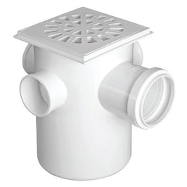 Caixa Sifonada 100x150x50 Branco Grelha Quadrada NR.9 Krona