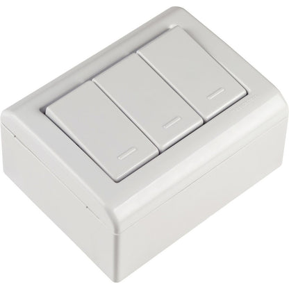 Caixa Sobrepor com 3 Interruptores Simples 10A com Tampa Lizflex Tramontina