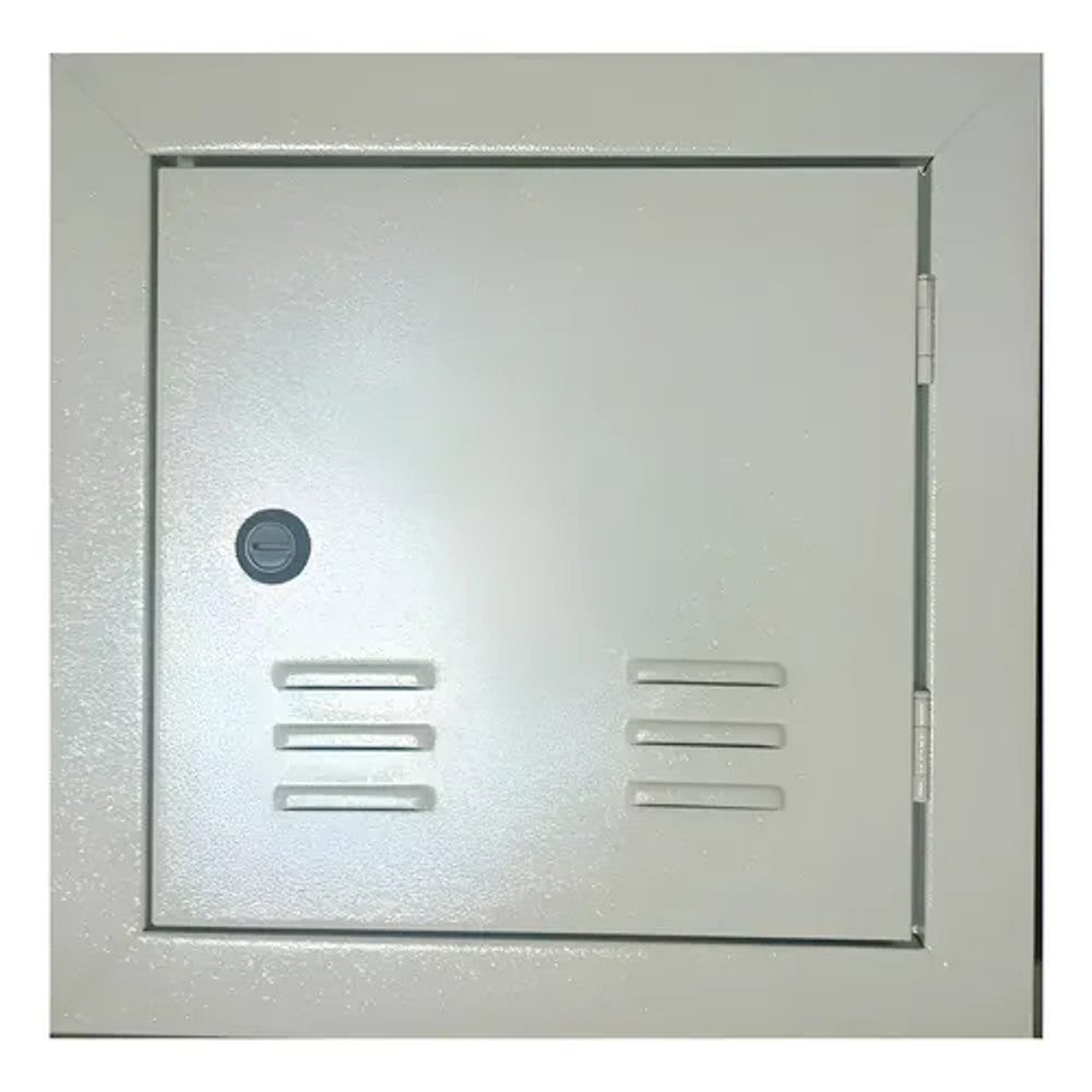 Caixa Telefônica de Embutir com Fundo de Madeira 20 x 20 x 12 cm Cinza