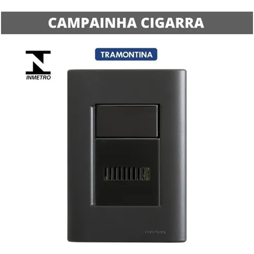 Campainha Cigarra Modelo Bivolt Grafite Tramontina Giz