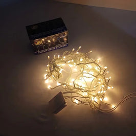 Cascata 100 Leds 8 Funções Branco Quente 127V 3004