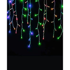 Cascata 100 Leds 8 Funções Colorido Fio Branco 127V 3003