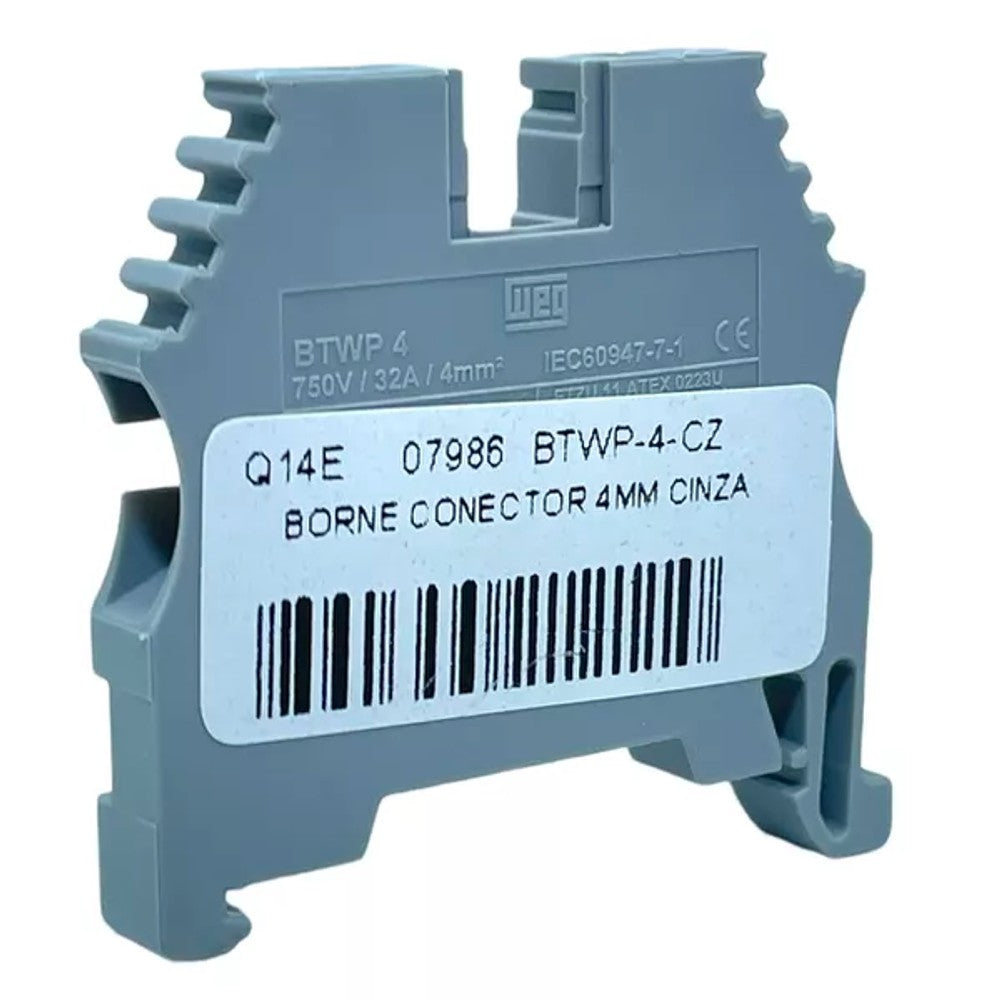 Conector Borne SAK BTWP 4mm WEG Cinza