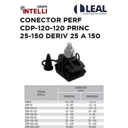 Conector Derivação Perfurante 25 a 150mm 25 a 150mm Nacional Intelli