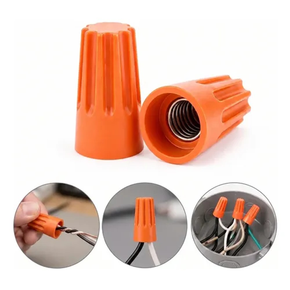 Conector Elétrico 1,5 - 2,5mm Laranja com 100 Peças