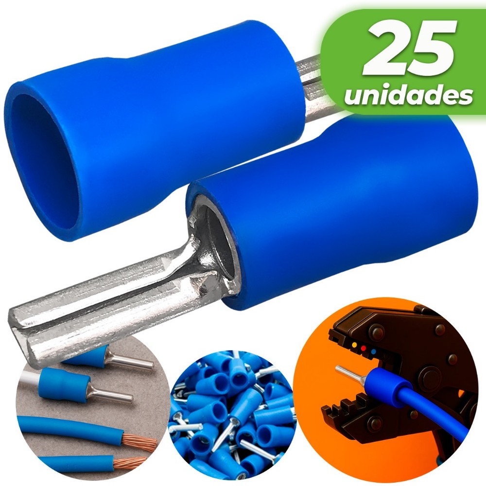 Conector Elétrico 16,0 - 25MM Azul com 25 Peças