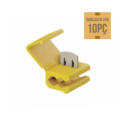 Conector Elétrico 2,5 a 4,0mm Amarelo com 10 Peças