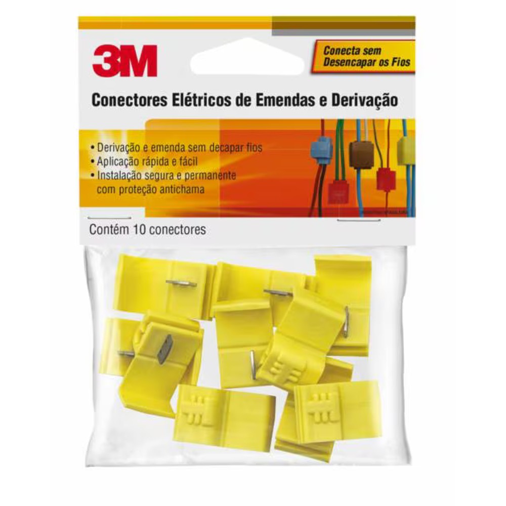 Conector Elétrico de Derivação Amarelo IDC562 com 10 Peças 3M
