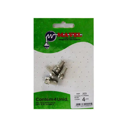 Conector F Rosca para RG-59 com 4 Peças Mavel