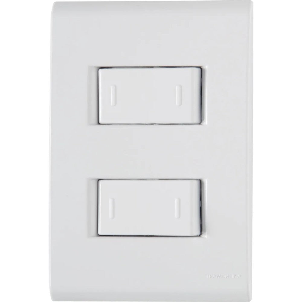 Conjunto 2 Interruptores Paralelos 10A Branco com Placa Liz Tramontina