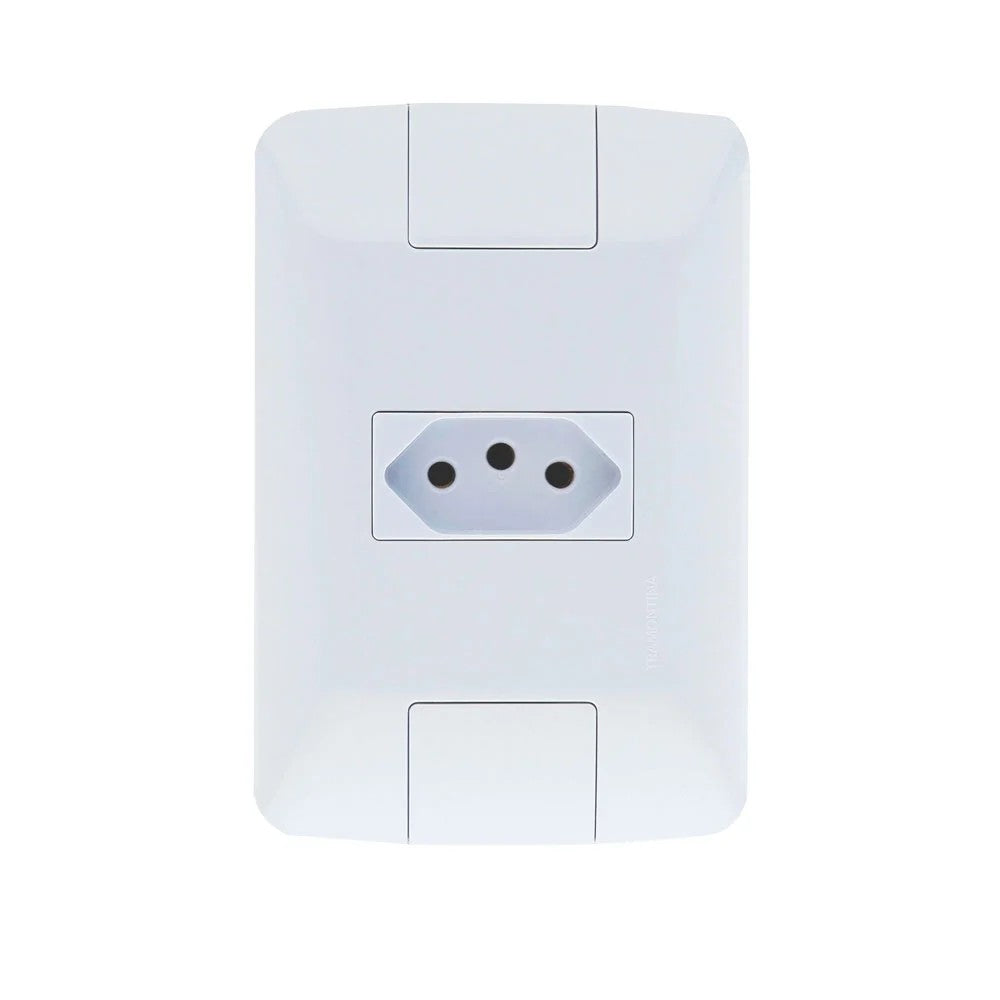 Conjunto Tomada 2 Polos e Terra 20A Branco com Placa Aria Tramontina