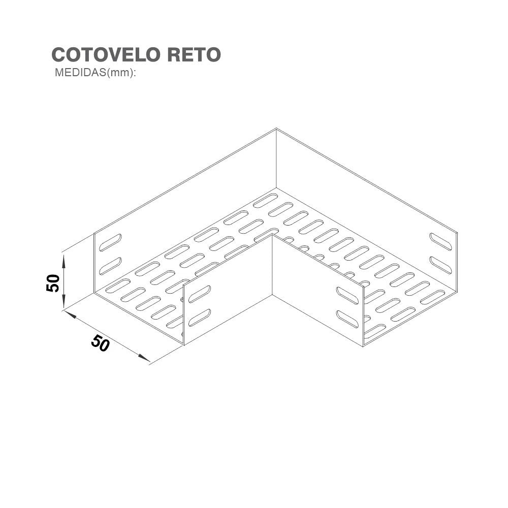 Cotovelo Reto 50 x 50 Chapa 24 para Eletrocalha