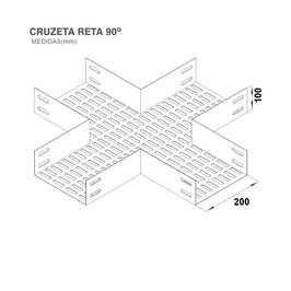 Cruzeta 200 X 100 Chapa 24 Para Eletrocalha