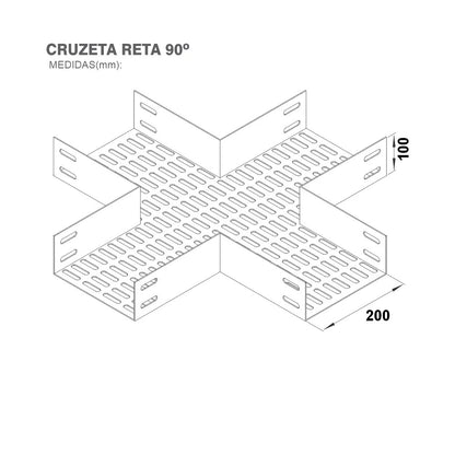 Cruzeta 200 X 100 Chapa 24 Para Eletrocalha