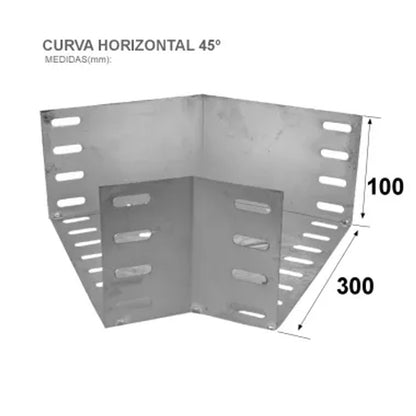 Curva Horizontal 45 Graus 150x50 Chapa 24 para Eletrocalha