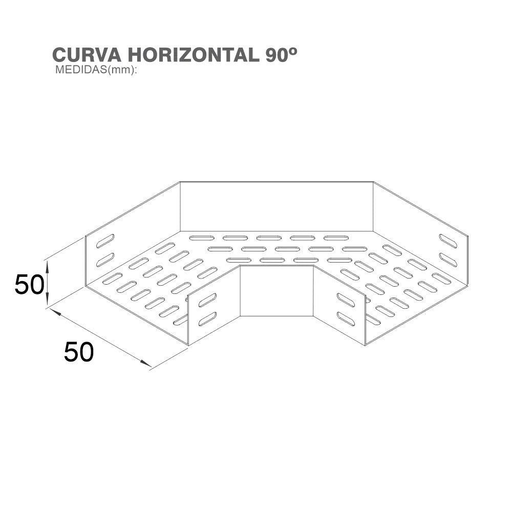 Curva Horizontal 90 Graus 50x50 Chapa 24 Para Eletrocalha