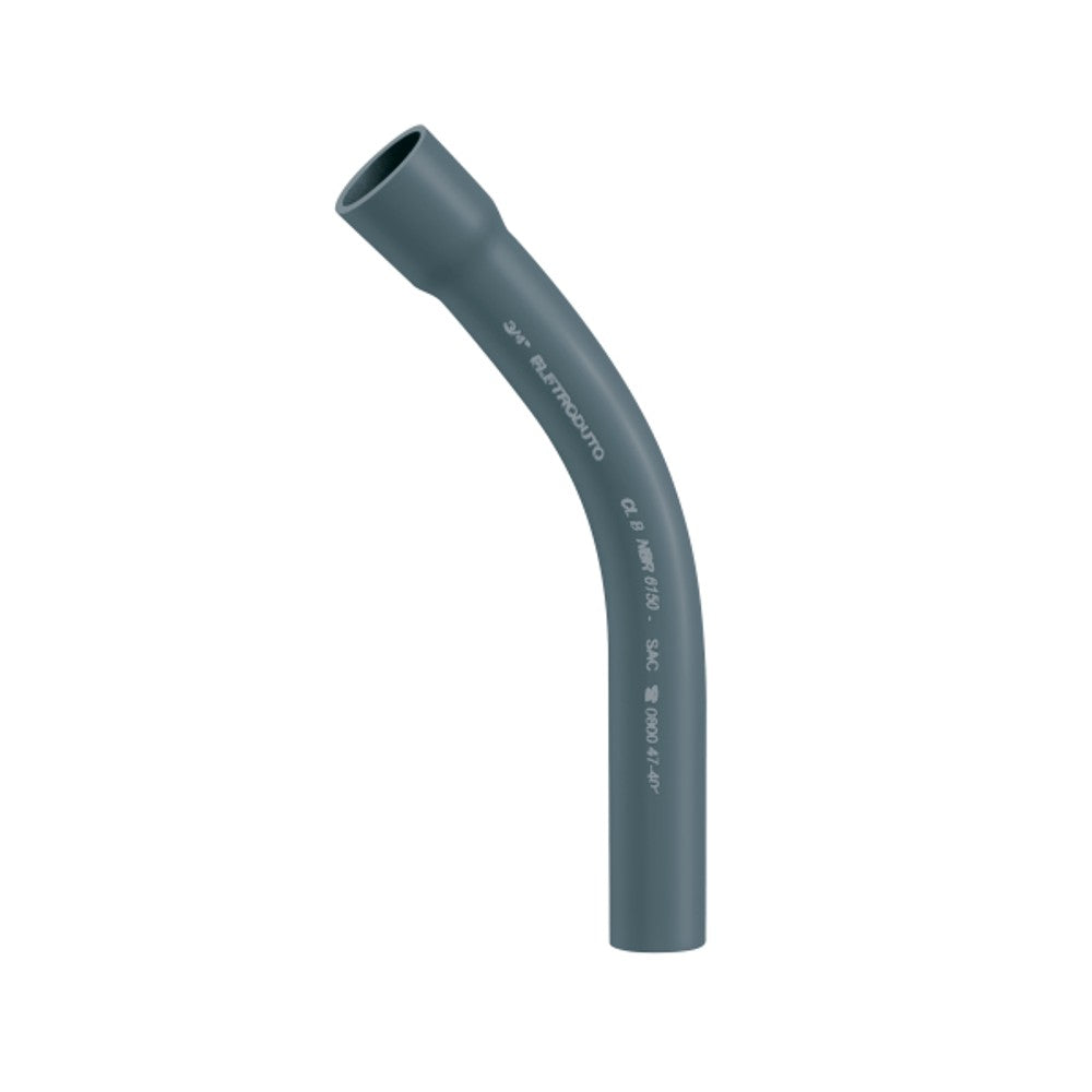 Curva PVC Cinza Escuro Sem Rosca 45º 3/4 Wetzel