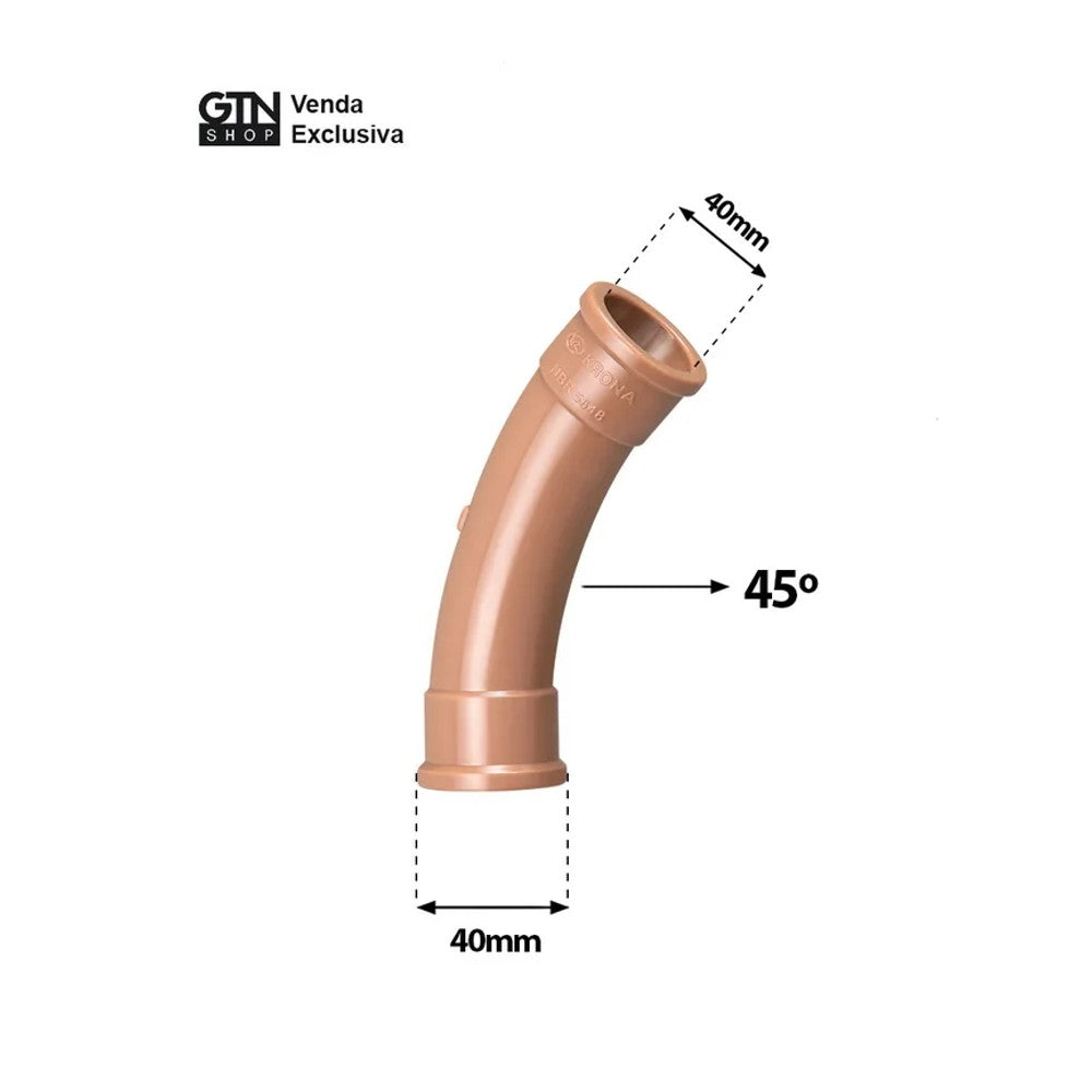 Curva Soldável 45 Graus 40mm Krona