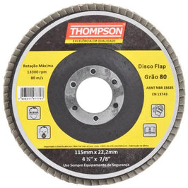 Disco Flap 4.1/2 X 7/8 Grão 80 40577 HTOM