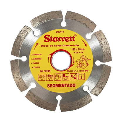 Disco de Corte Diamantado Segmentado 110mm Starrett
