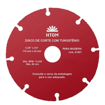 Disco de Corte Diamantado para Madeira 110mm x 20mm HTOM