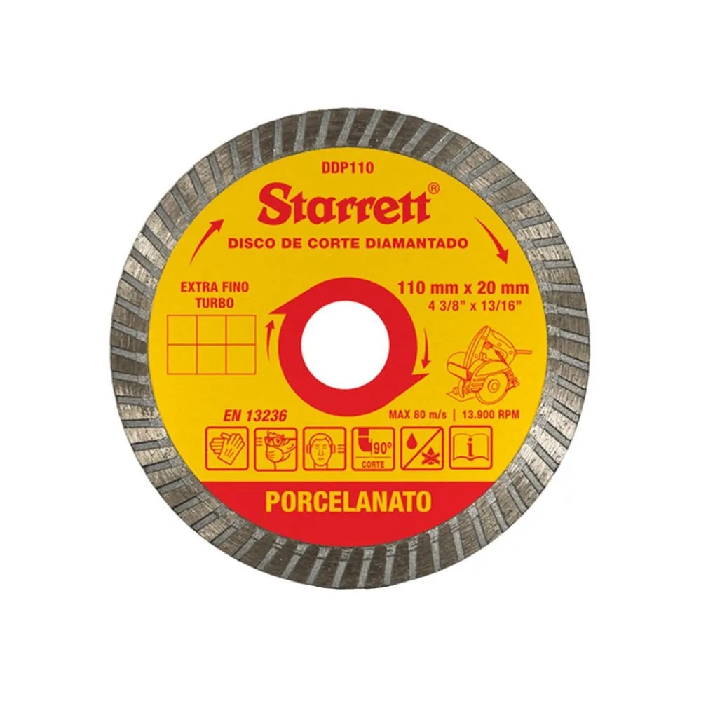 Disco de Corte Diamantado para Porcelanato 110mm Starrett